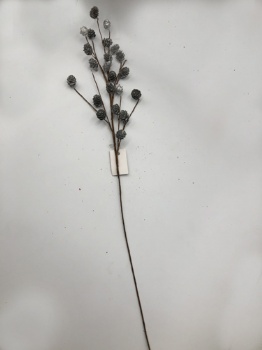 Mini pinecone spray 70x11x2cm silver