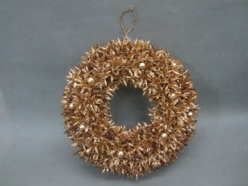 wreath gold & amber 30cm