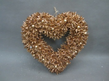 heart wreath gold & amber