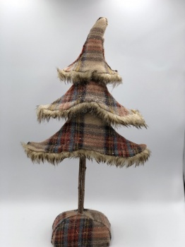 cream+ red+blue plaid lint tree (two size)