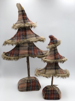 cream+ red+blue plaid lint tree (two size)