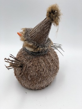 brown grass glitter snowman (h=24cm)