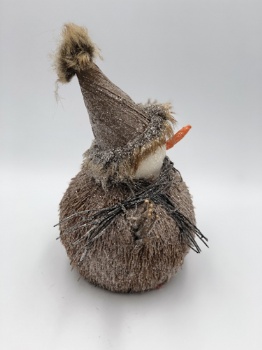 brown grass glitter snowman (h=24cm)