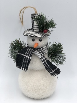 two color snowman hanger (size: h=19cm)