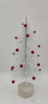 Christmas tree white with red ball