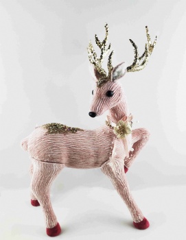 Pink Lint Standing Reindeer
