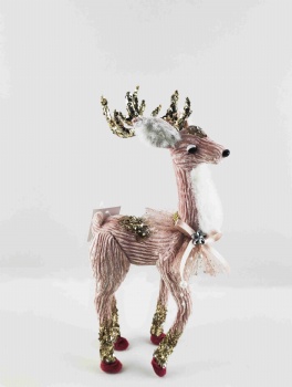 Pink Lint Standing Reindeer