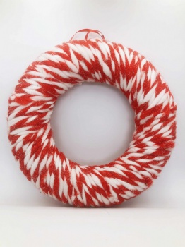 Red White Wool Ball, Cone, Wreath, Lolly, Tree