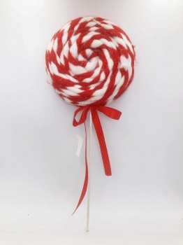Red White Wool Ball, Cone, Wreath, Lolly, Tree