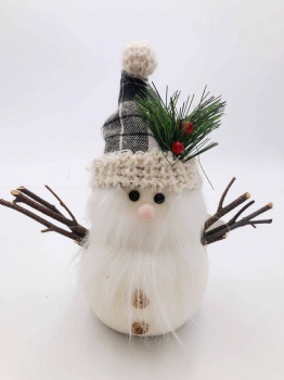 Red Black Grid & White fur Gnomes