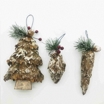 Hazelnut Skin Heart, Star, Tree, Hangers,