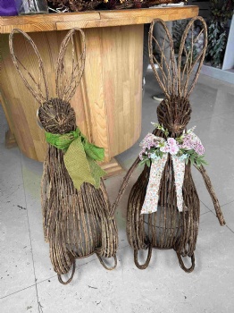 Natural Rattan Rabbit Standing