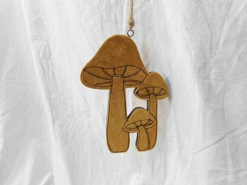 Wooden Mushroom Decoration