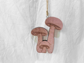 Wooden Mushroom Decoration