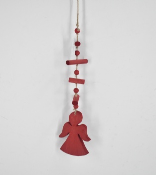 Wooden Hanger Decoration Red Color