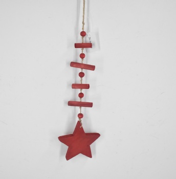 Wooden Hanger Decoration Red Color
