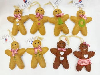 Christmas Felt Gingerbread Man, Ball,Mouse, Animial Hanger