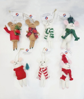 Christmas Felt Gingerbread Man, Ball,Mouse, Animial Hanger