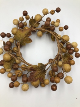 1.8cm mixed berry + leaves wreath 20x20x4cm